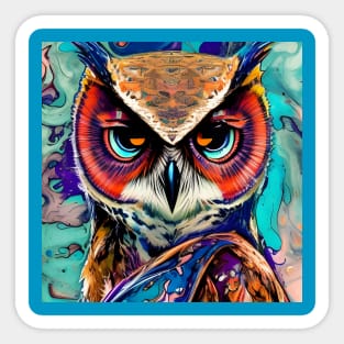 Graphic Novel Comic Book Art Style Owl Sticker